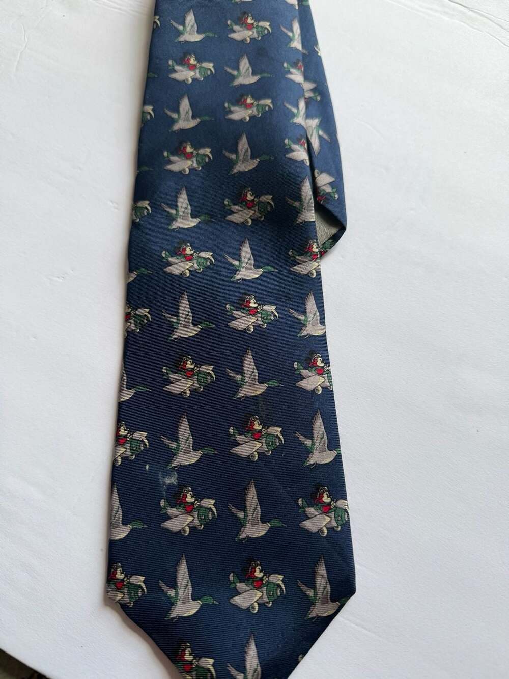 Vintage Balancine Presents The Tie Works Disney Mickey Mouse and Duck Print Silk
